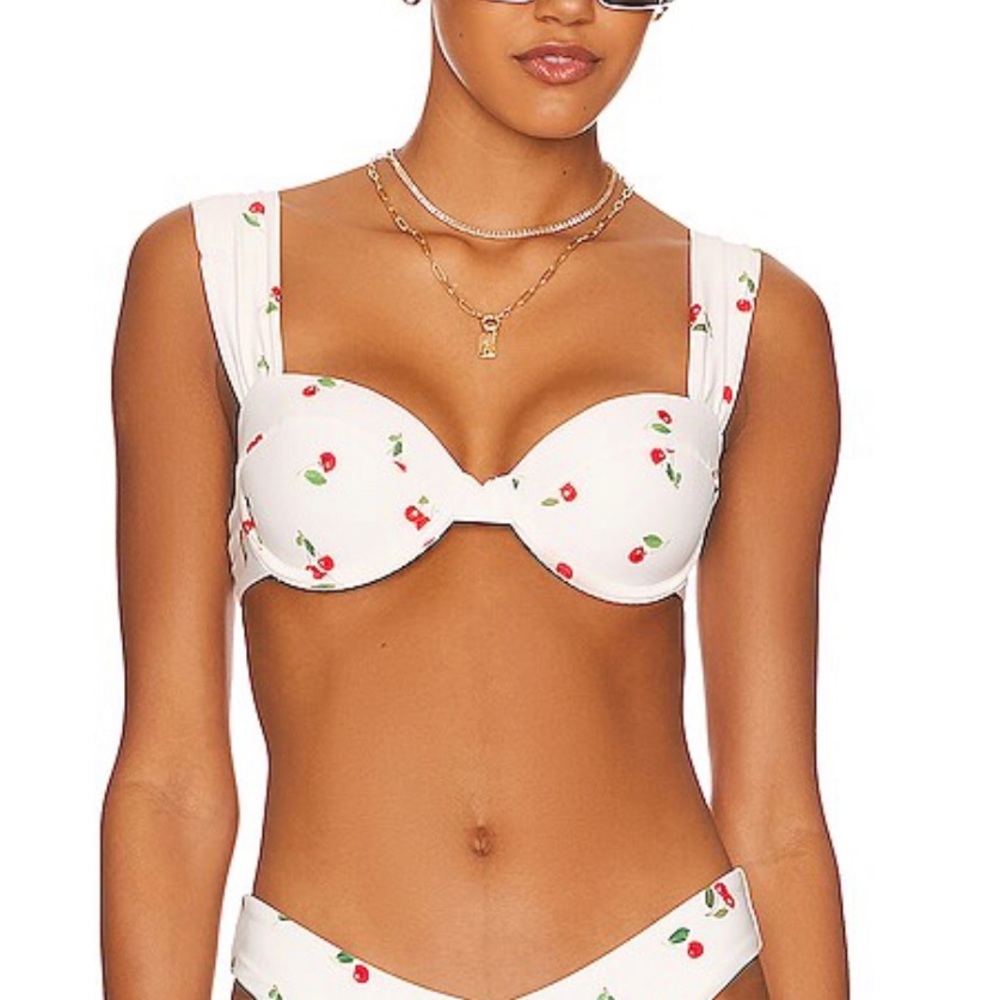 Weworewhat Claudia (cherry) bikini, wore once, no flaws. Sold out on Revolve